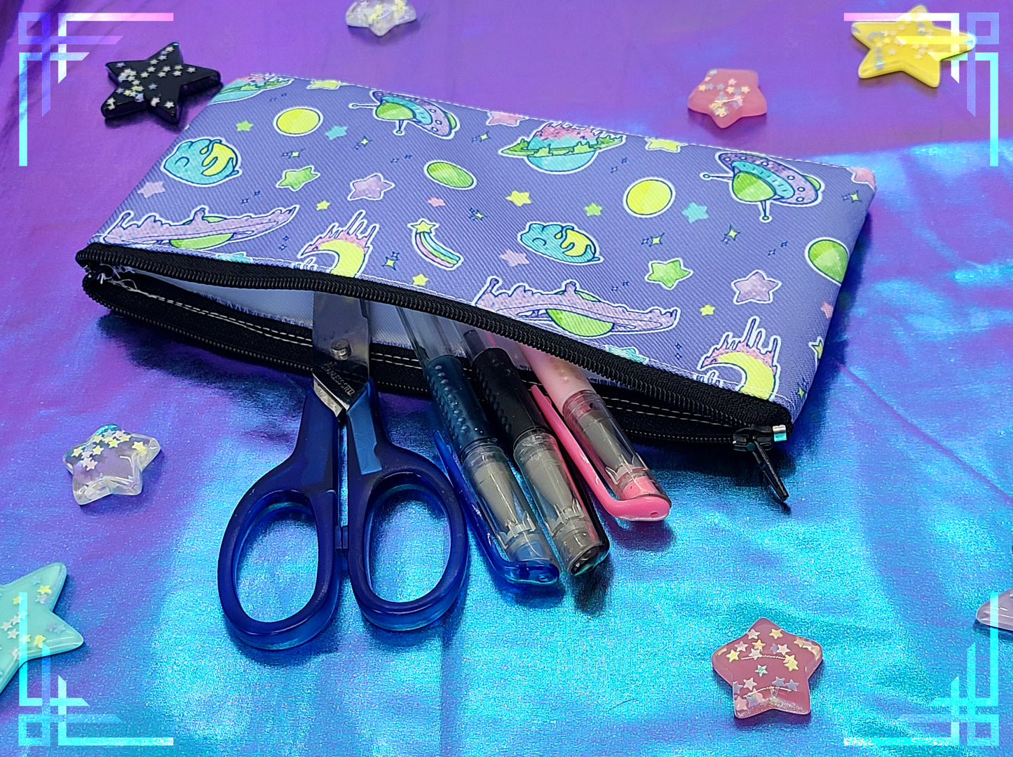 Candy Space Canvas Zipper Pouch | Pencil Pouch, Coin Purse