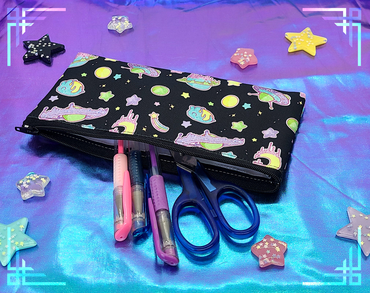 Candy Space Canvas Zipper Pouch | Pencil Pouch, Coin Purse