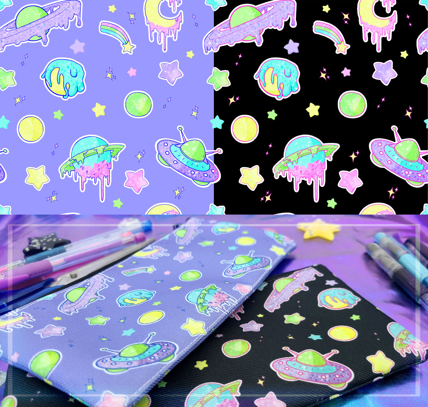 Candy Space Canvas Zipper Pouch | Pencil Pouch, Coin Purse