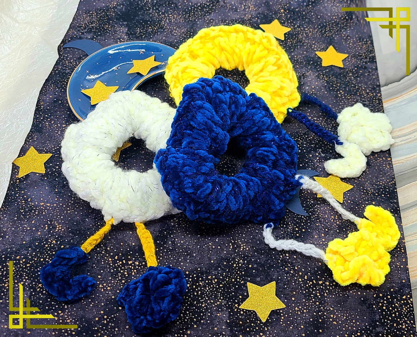 Celestica Scrunchies | Hand Knit Velvet Scrunchies