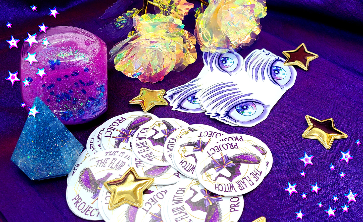 Holographic Witch Sticker | Holo Print, Sticker Sheet Bundle | Flair Witch Project