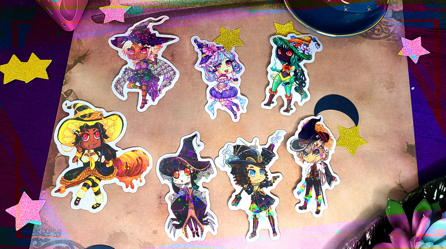 Holographic Witch Sticker | Holo Print, Sticker Sheet Bundle | Flair Witch Project