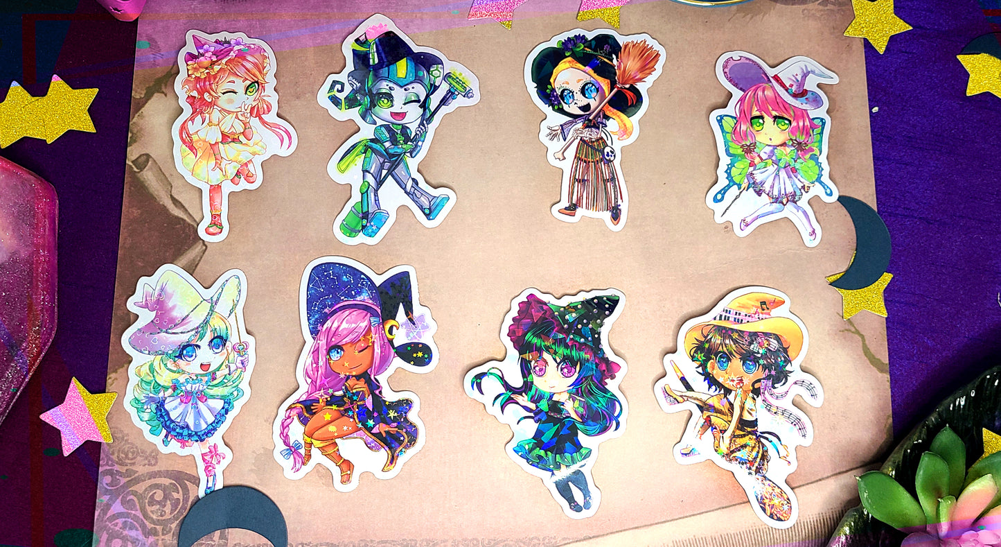 Holographic Witch Sticker | Holo Print, Sticker Sheet Bundle | Flair Witch Project