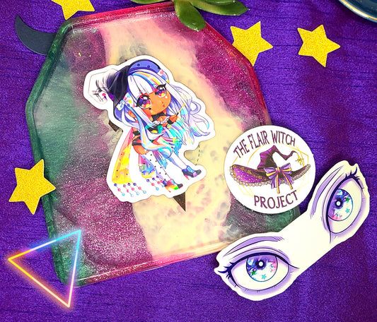 Holographic Witch Sticker | Holo Print, Sticker Sheet Bundle | Flair Witch Project