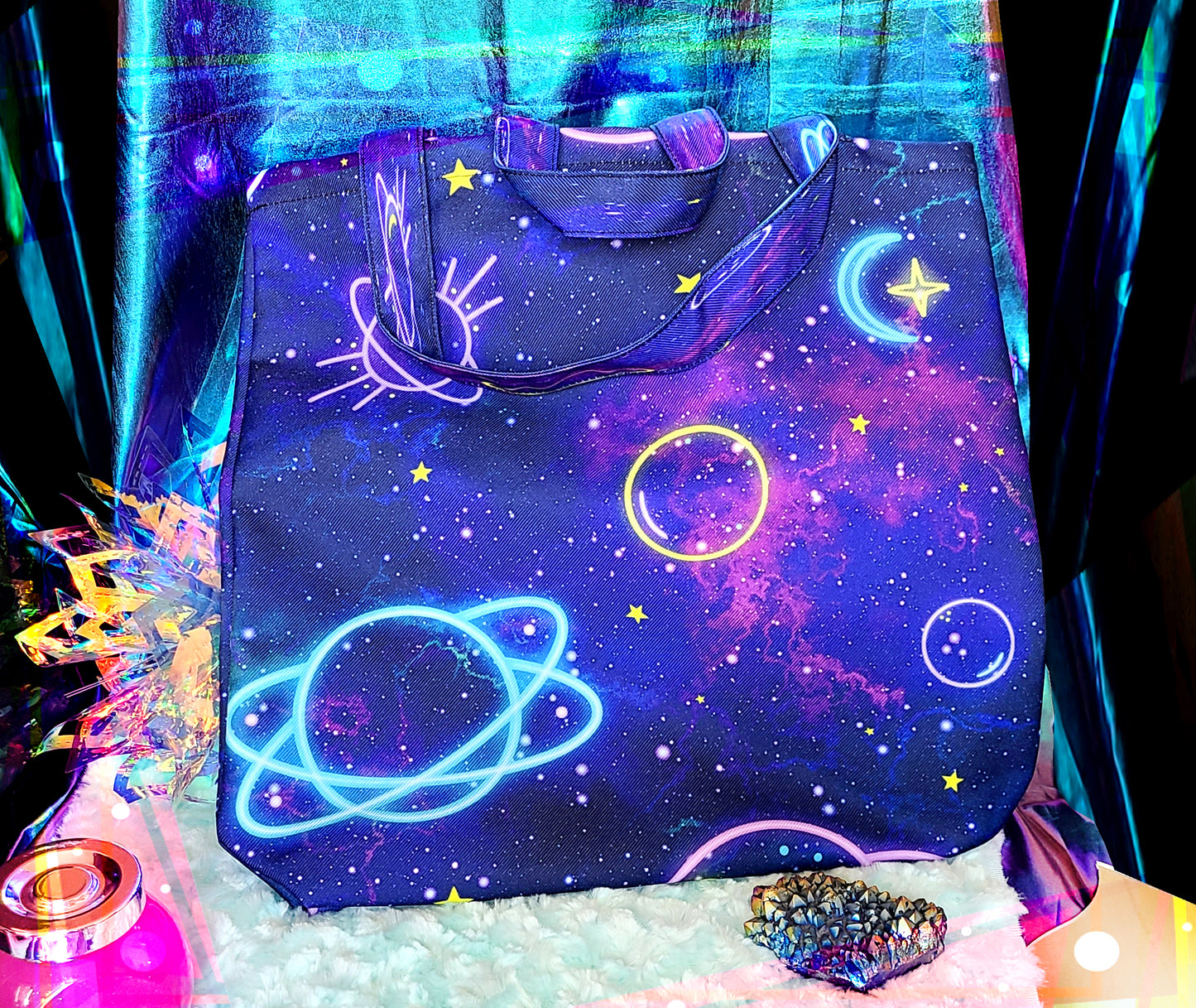 Printed Pattern Neon Space | Tote bag