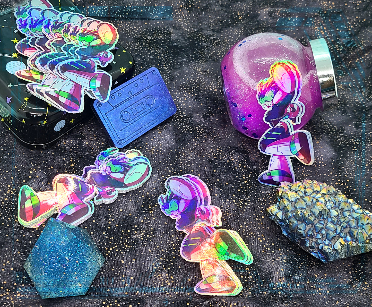 Wave Suit Luna Sticker | Holographic