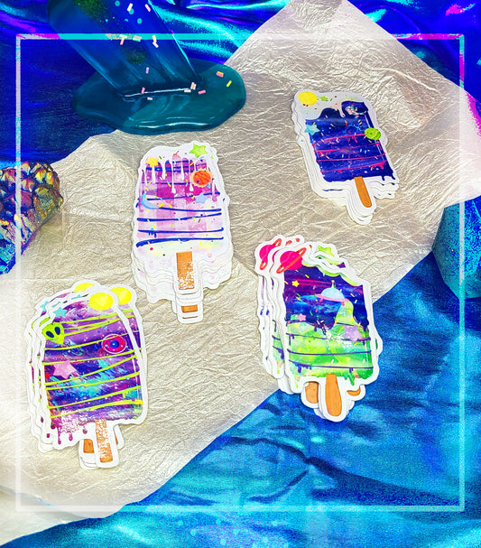 Space Popsicles | Holographic | Sticker pack