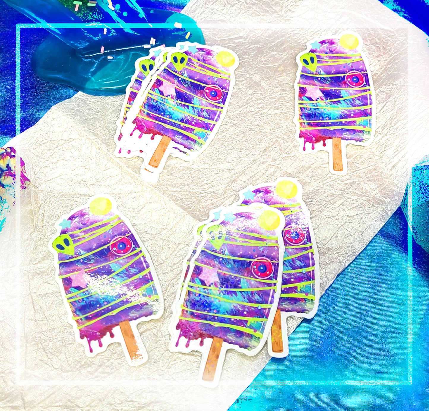Space Popsicles | Holographic | Sticker pack