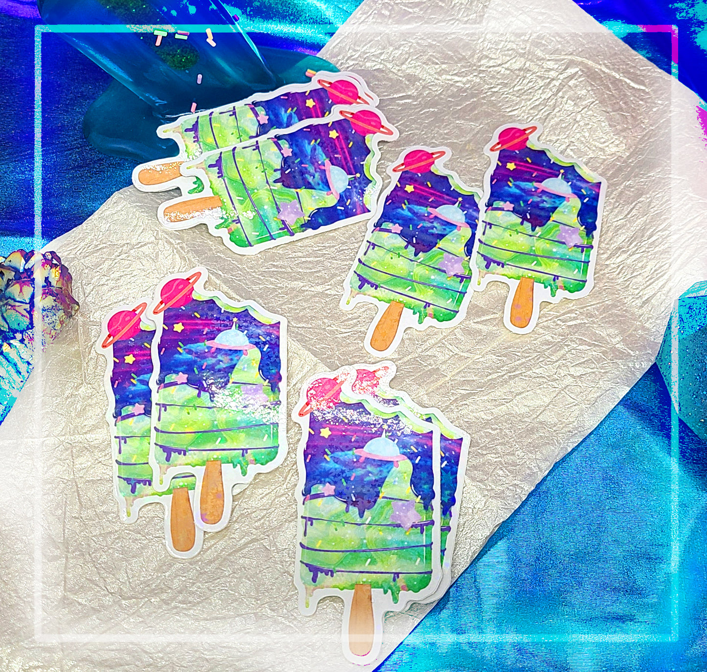 Space Popsicles | Holographic | Sticker pack