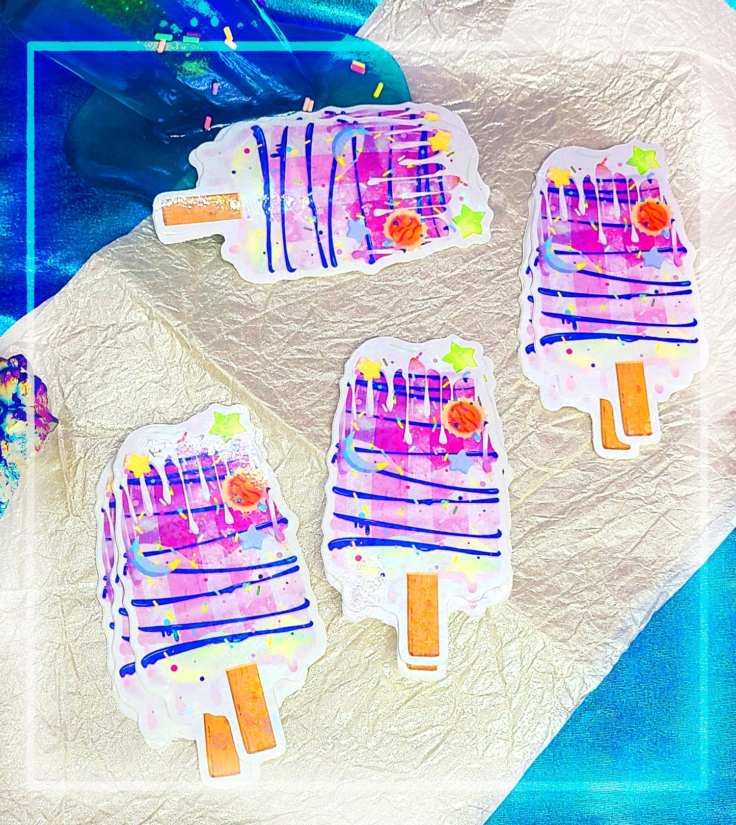 Space Popsicles | Holographic | Sticker pack
