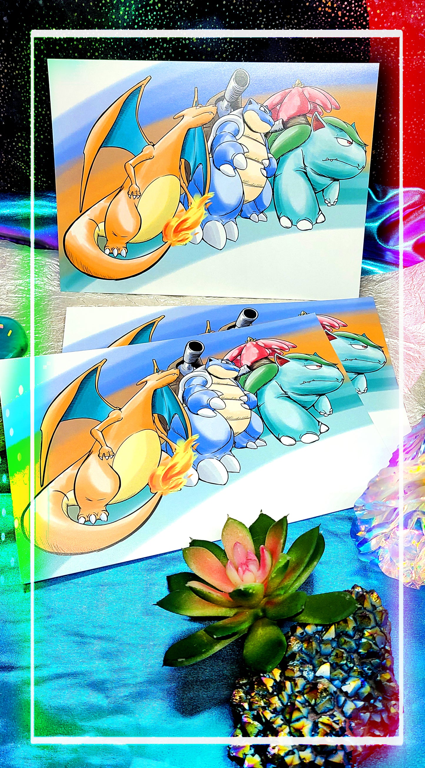 Gen 1 Starters Final Evolutions | Print 5 x 7 | Pokemon