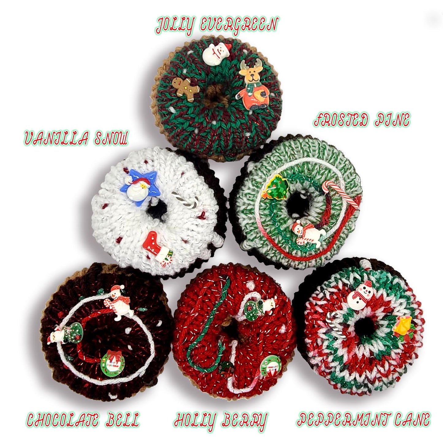 Christmas Knit Doughnut | Holiday Décor | Plush Toy