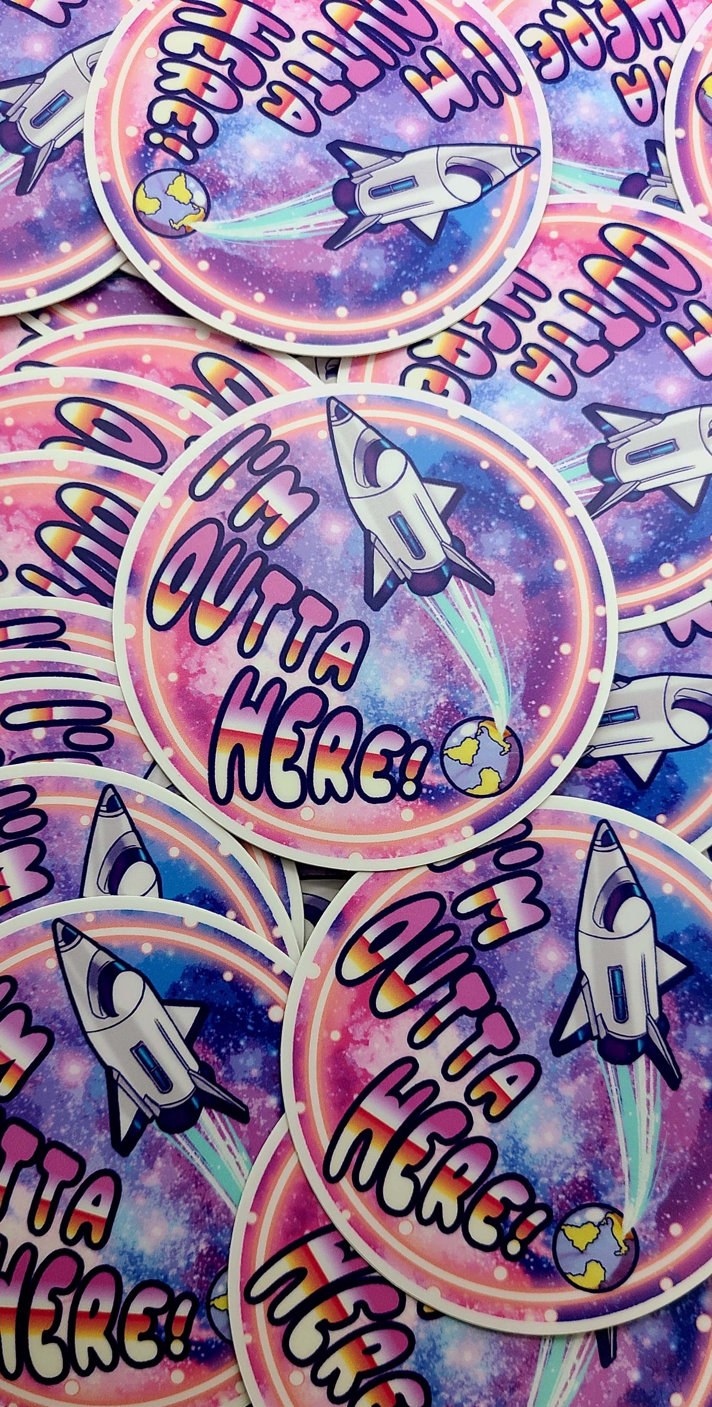 I'm Outta Here Circle Sticker