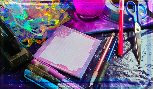 Pink HUD Memo Pad | Cute Stationery | Space Tech Memo Pad | Desk Accessories