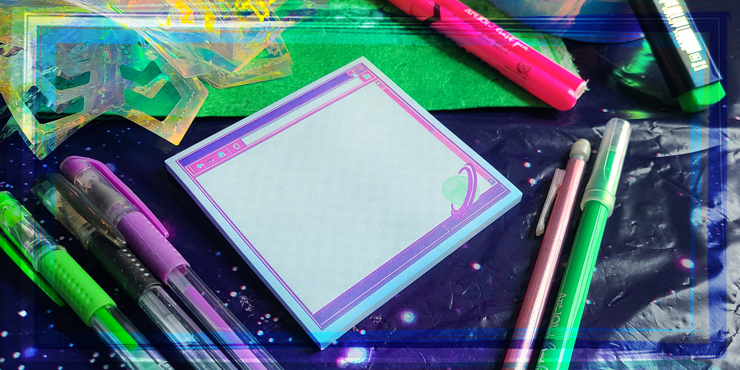Web Browser Memo Pad | Cute Stationery | Space Tech Memo Pad | Desk Accessories