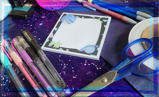 80's Space Note Pad | Cute Stationery | Space Memo Pad | Desk Accessories