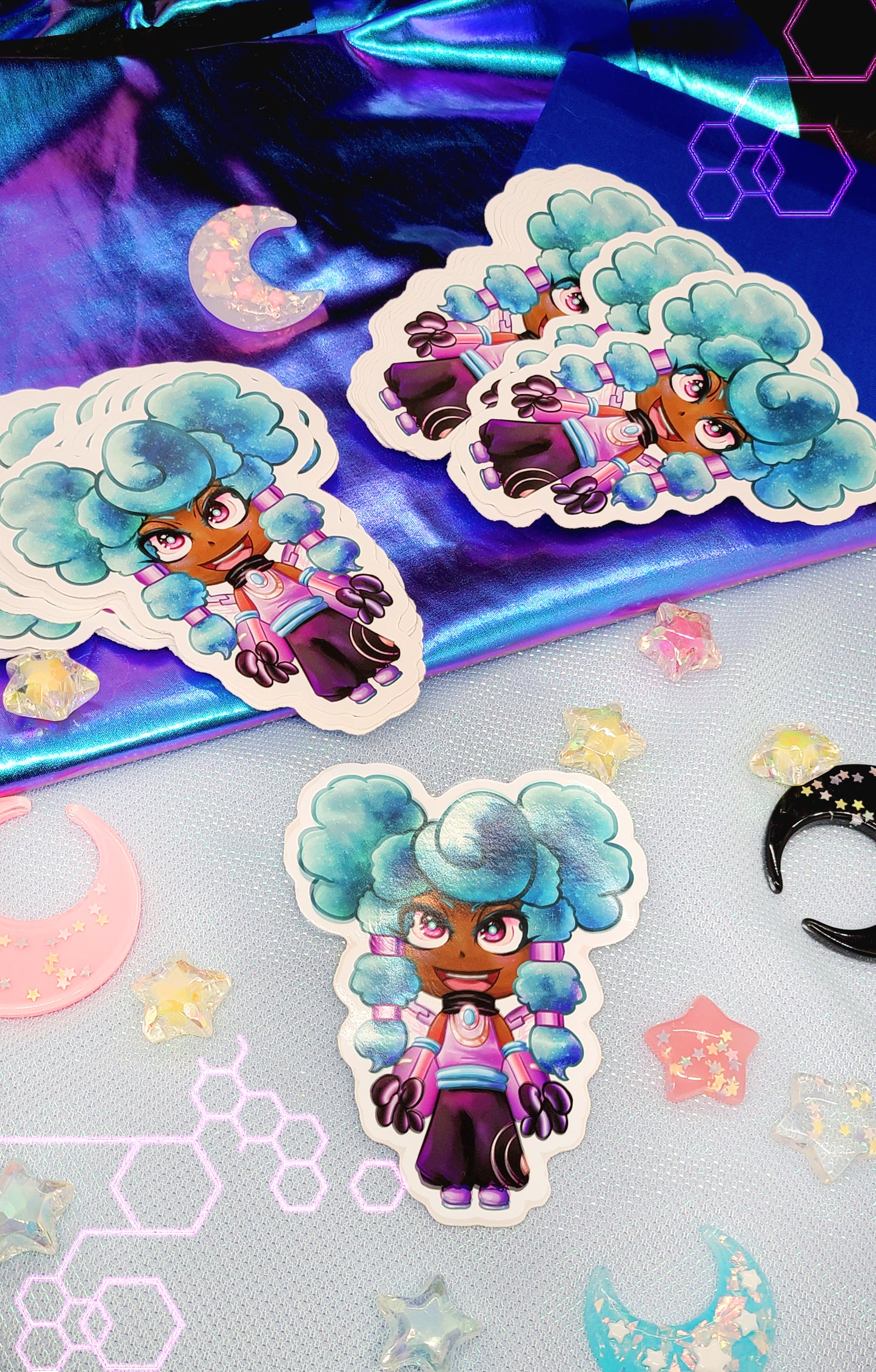 Puffy Space Girl Sticker