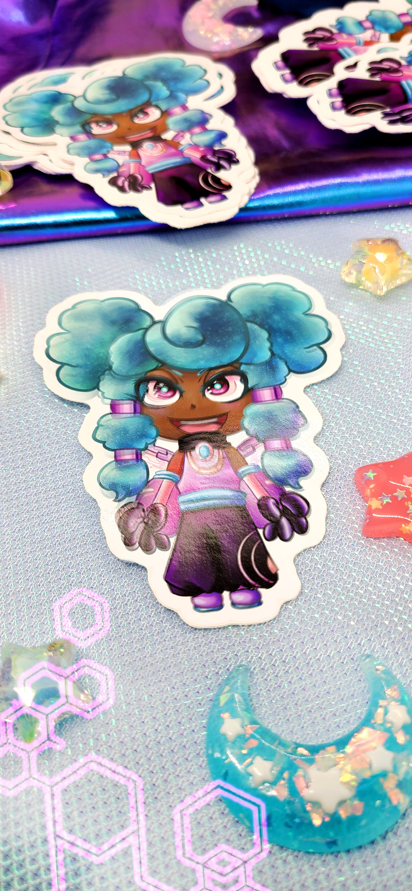 Puffy Space Girl Sticker