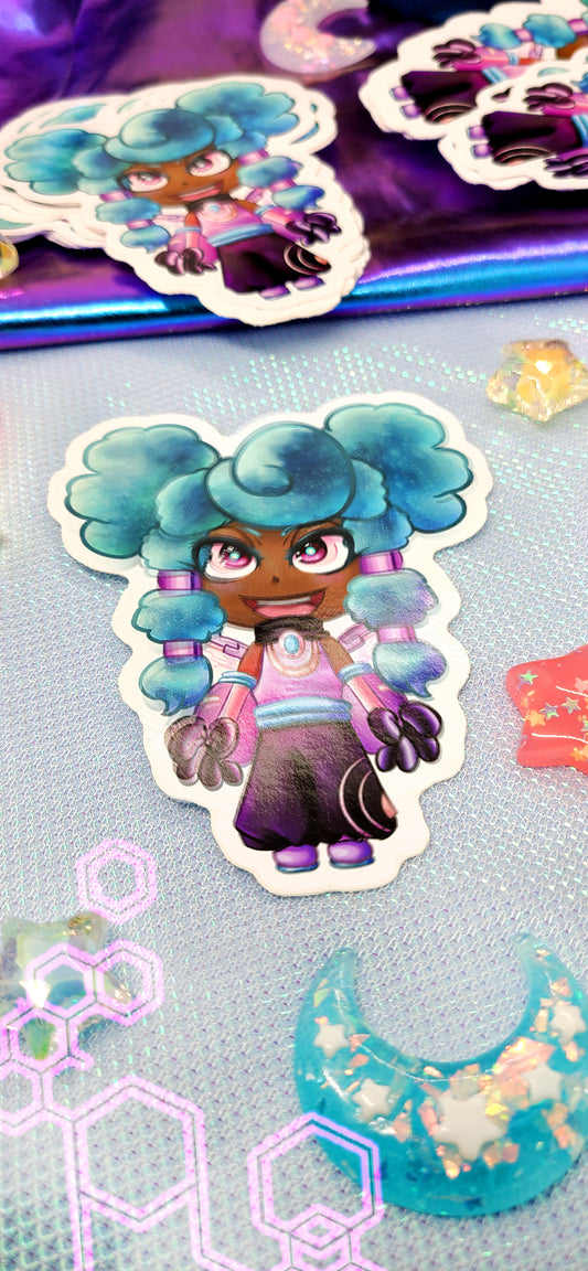 Puffy Space Girl Sticker