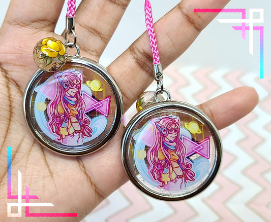 Pastel Retro Girl Charm | Metal Framed Acrylic