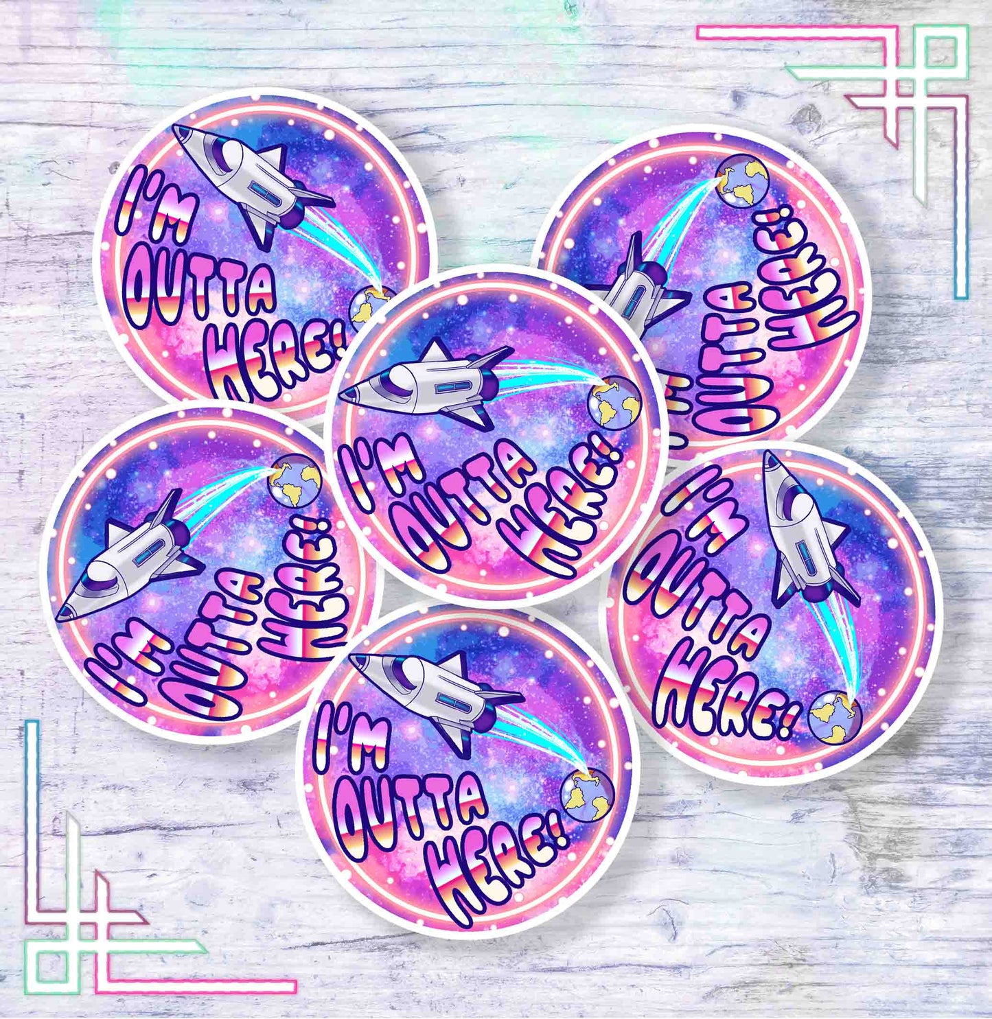 I'm Outta Here Circle Sticker