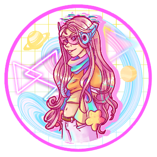 Pastel Retro Girl | Circle Sticker