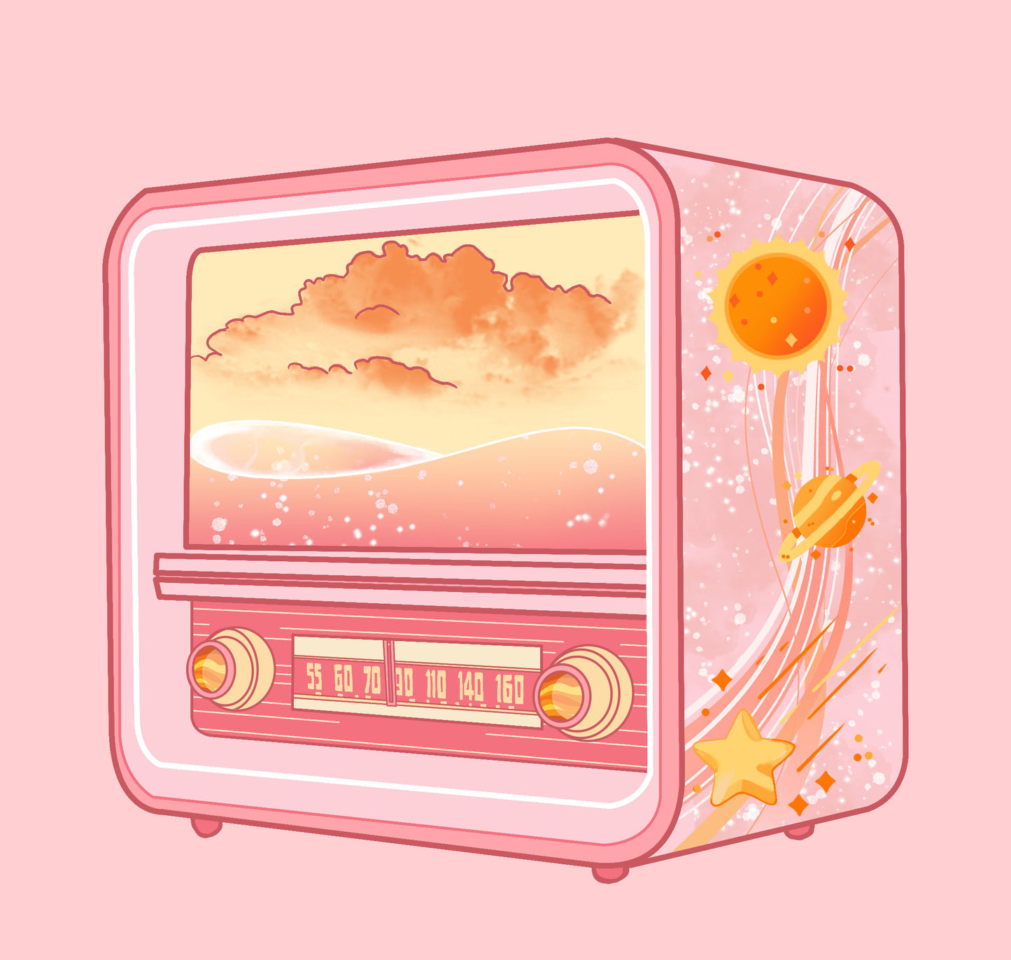 Retro Radio Space Sticker