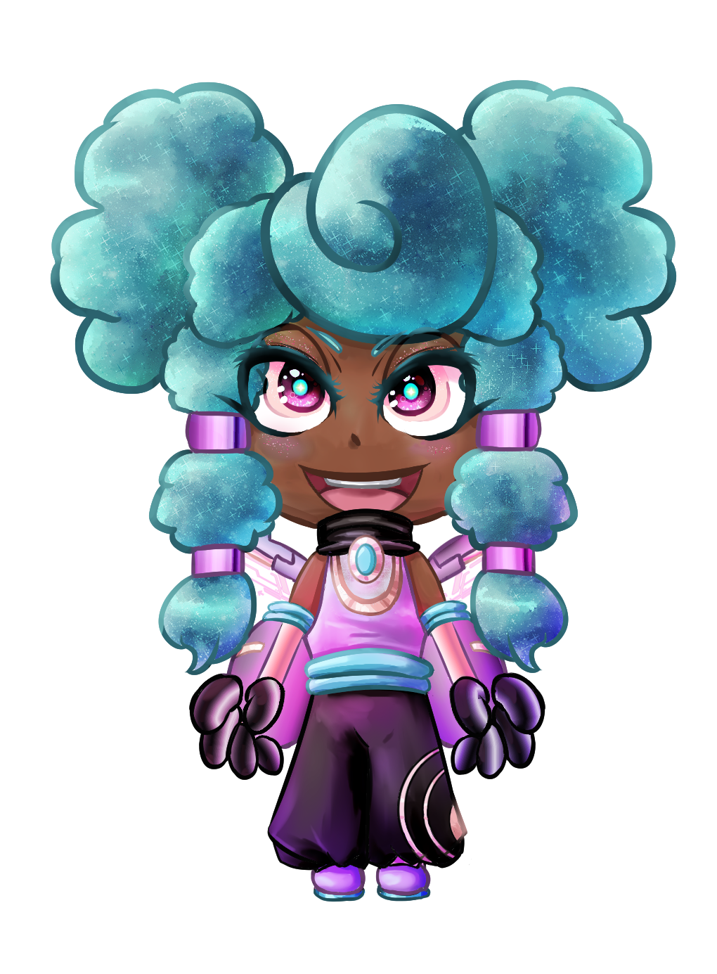 Puffy Space Girl Sticker