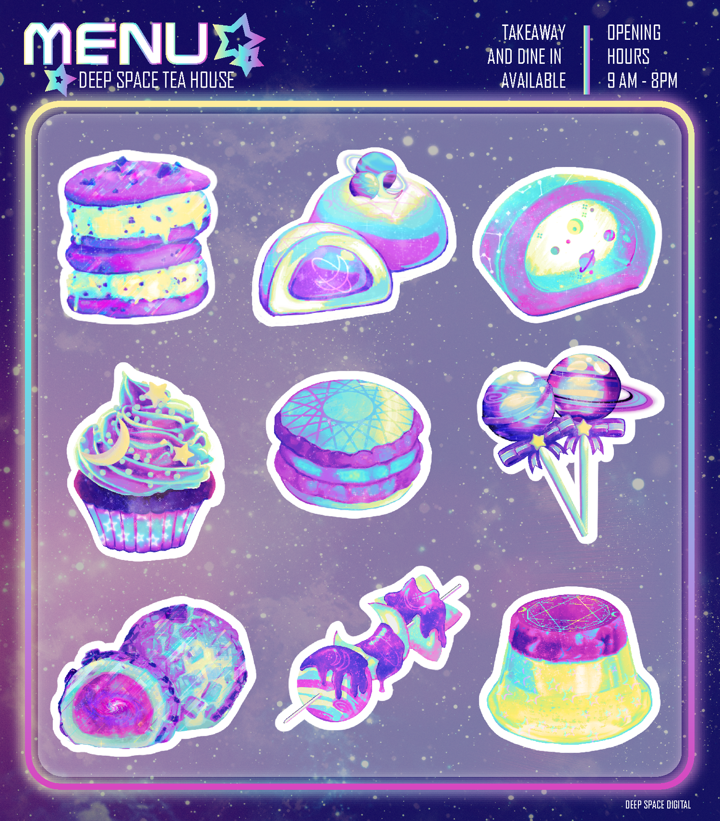Sweets Menu Sticker Sheet
