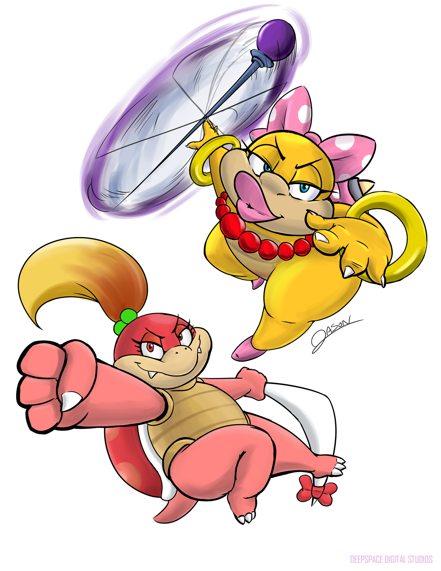Wendy and Pom Pom | Print Various Sizes | Fan Art | Mario