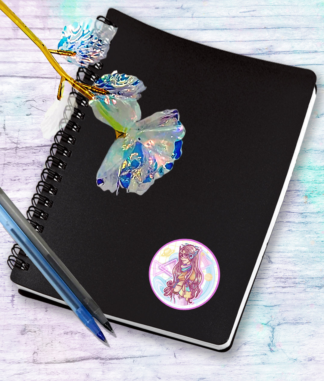 Pastel Retro Girl | Circle Sticker
