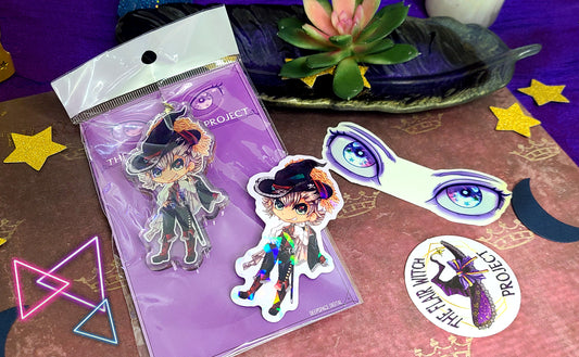 Holographic Witch Acrylic Charm & Sticker | Holo Print, Sticker Sheet Bundle | Flair Witch Project