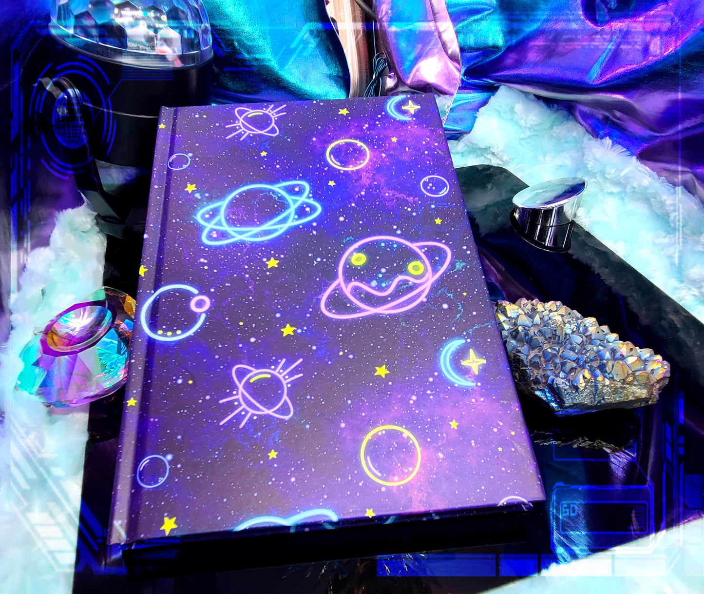 Neon Space | Foil Printed Notebook | A5