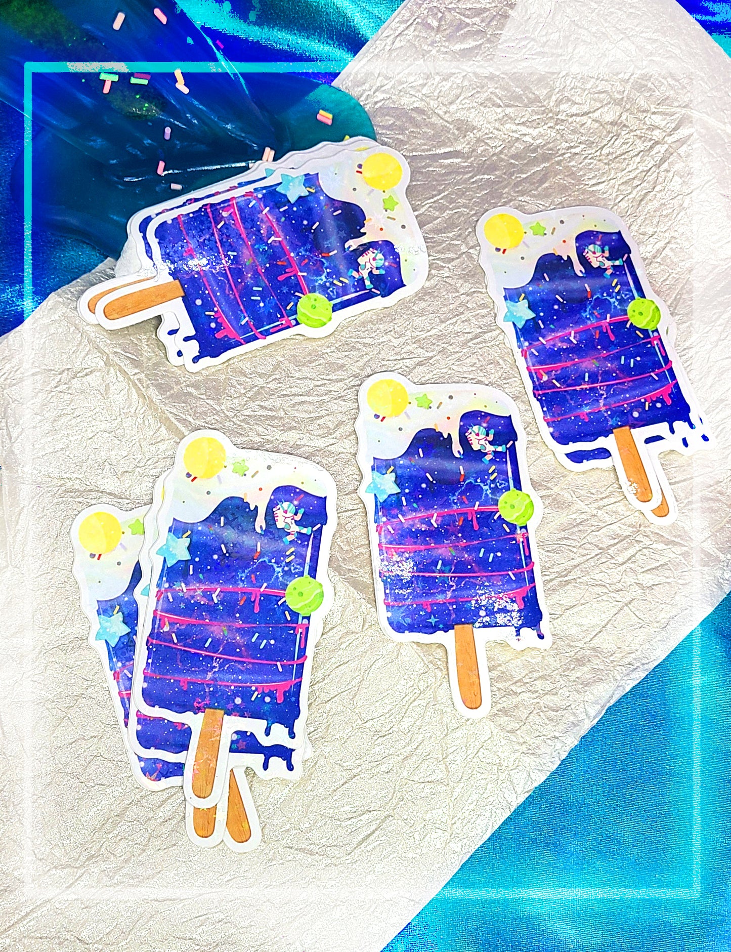 Space Popsicles | Holographic | Sticker pack