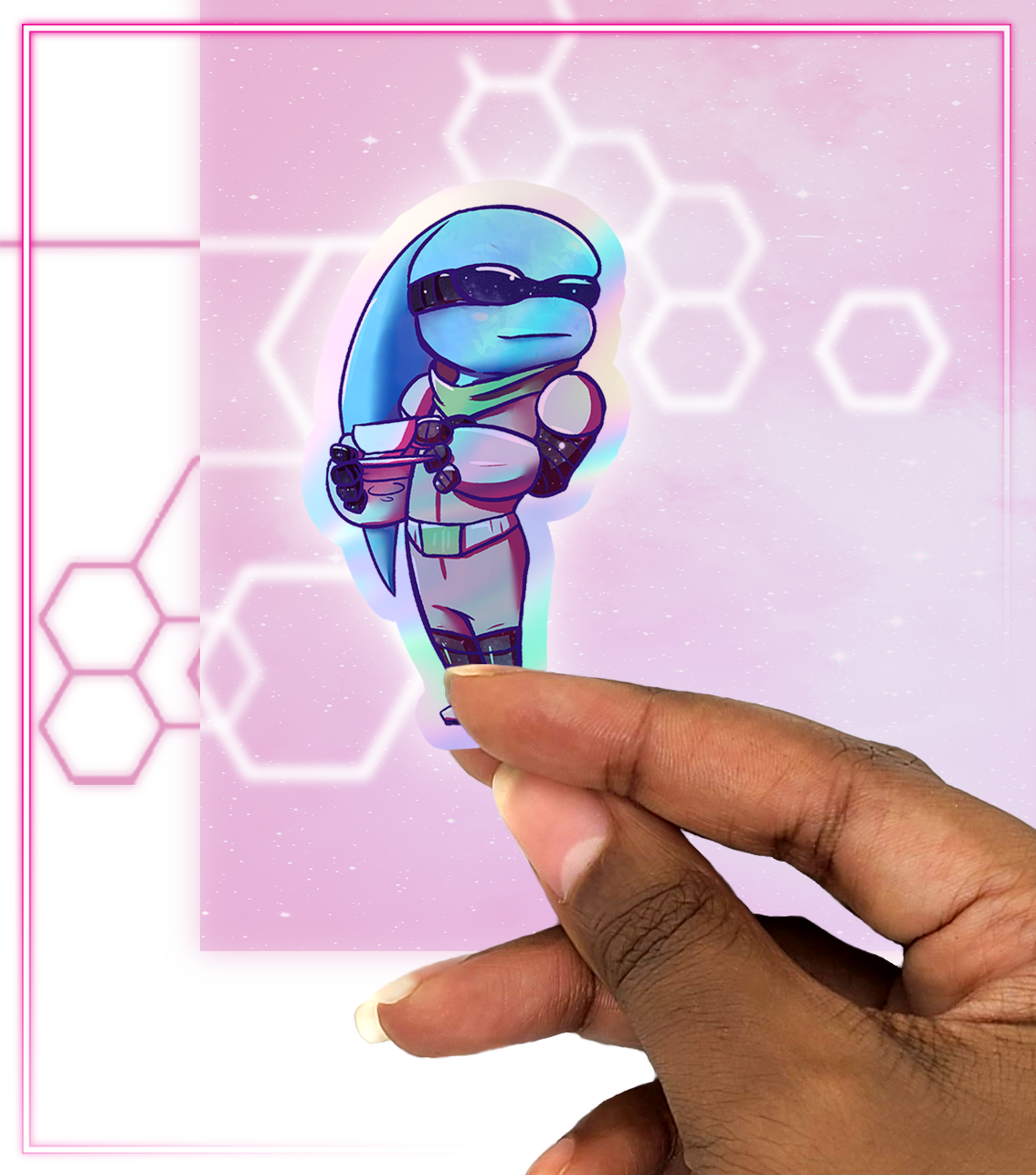 Tea Time Deep Space Danny | Holographic Sticker